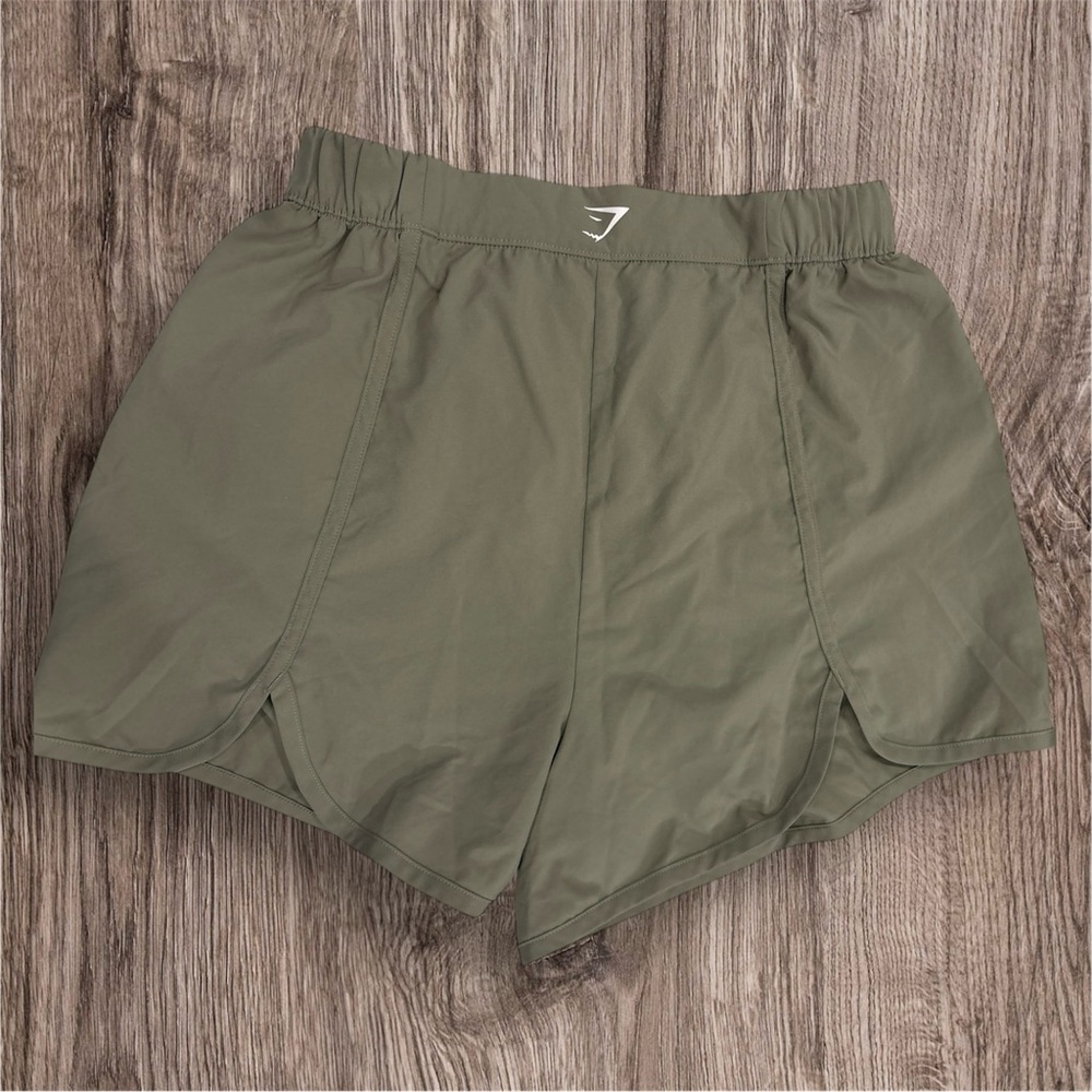 Gymshark Scalloped Edge Dusty Green Running Shorts Women’s Small